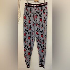Disney Mickey Mouse Gray and Red Printed Pajama Bottoms
